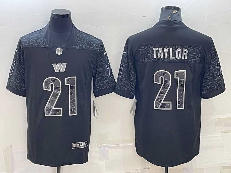 Men%27s Washington Commanders #21 Sean Taylor Black Reflective Limited Stitched Football Jersey->washington commanders->NFL Jersey